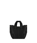 Nano Tote Bag - Textured Black with Ecru Stitching